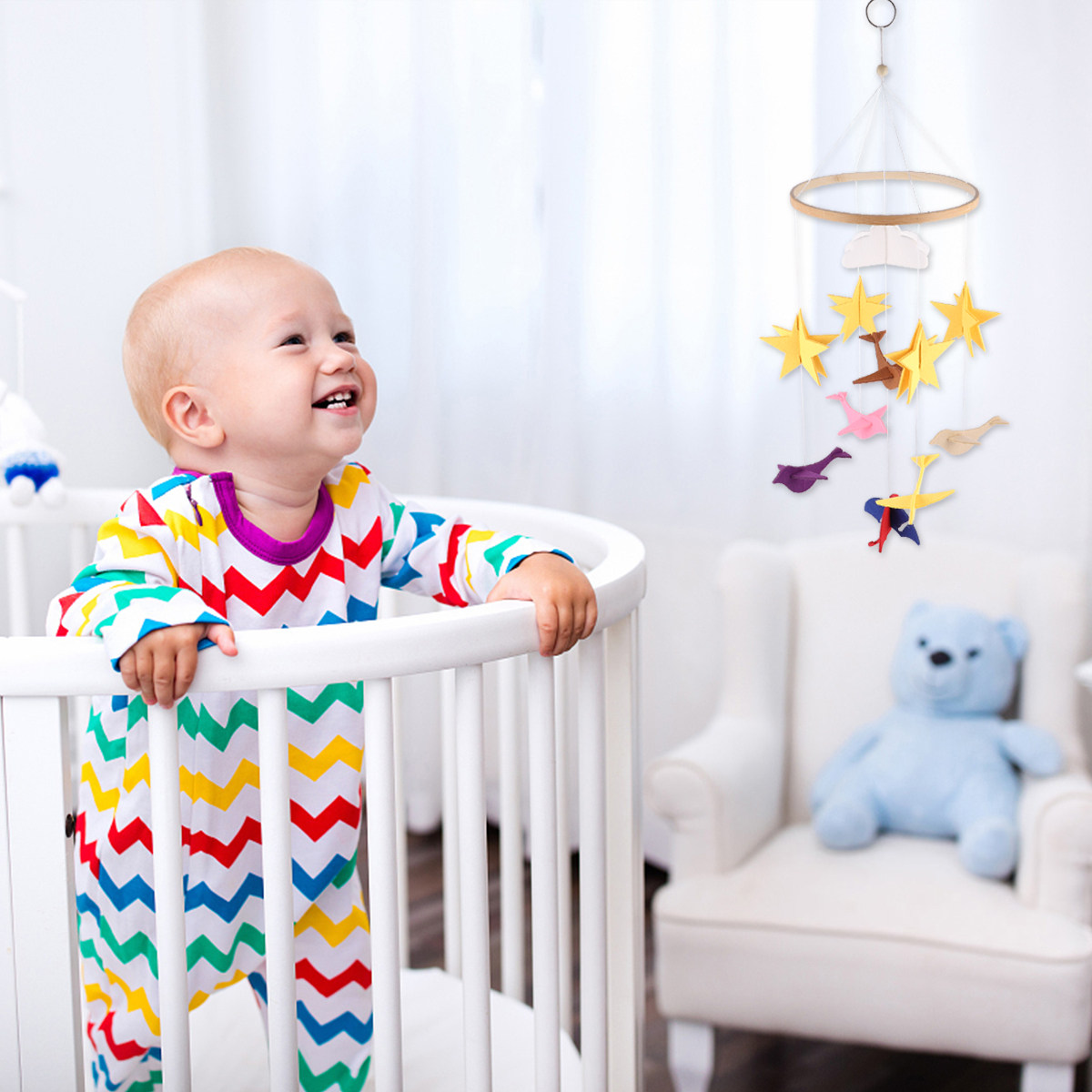 Baby Nursery Girl - 1 Stück Baby-Kinderbett-Hängedekoration, hochwertiger Windspiel-Anhänger aus