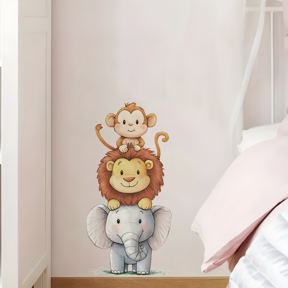 Baby Nursery Wallpaper - Niedliche Waldtier-Wandaufkleber für Zimmer Babyzimmerdekoration Kinderzimmer-Tapete