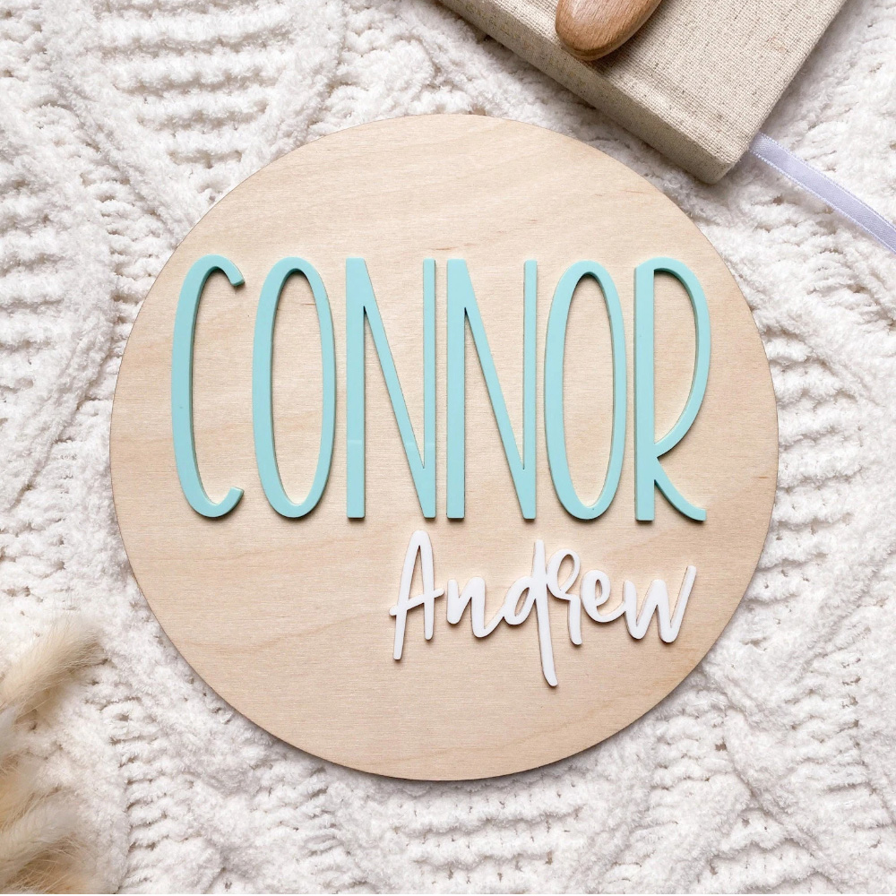 Baby Nursery Letters - Personalisiertes Geburtsankündigungsschild – Babynamenschild aus Holz