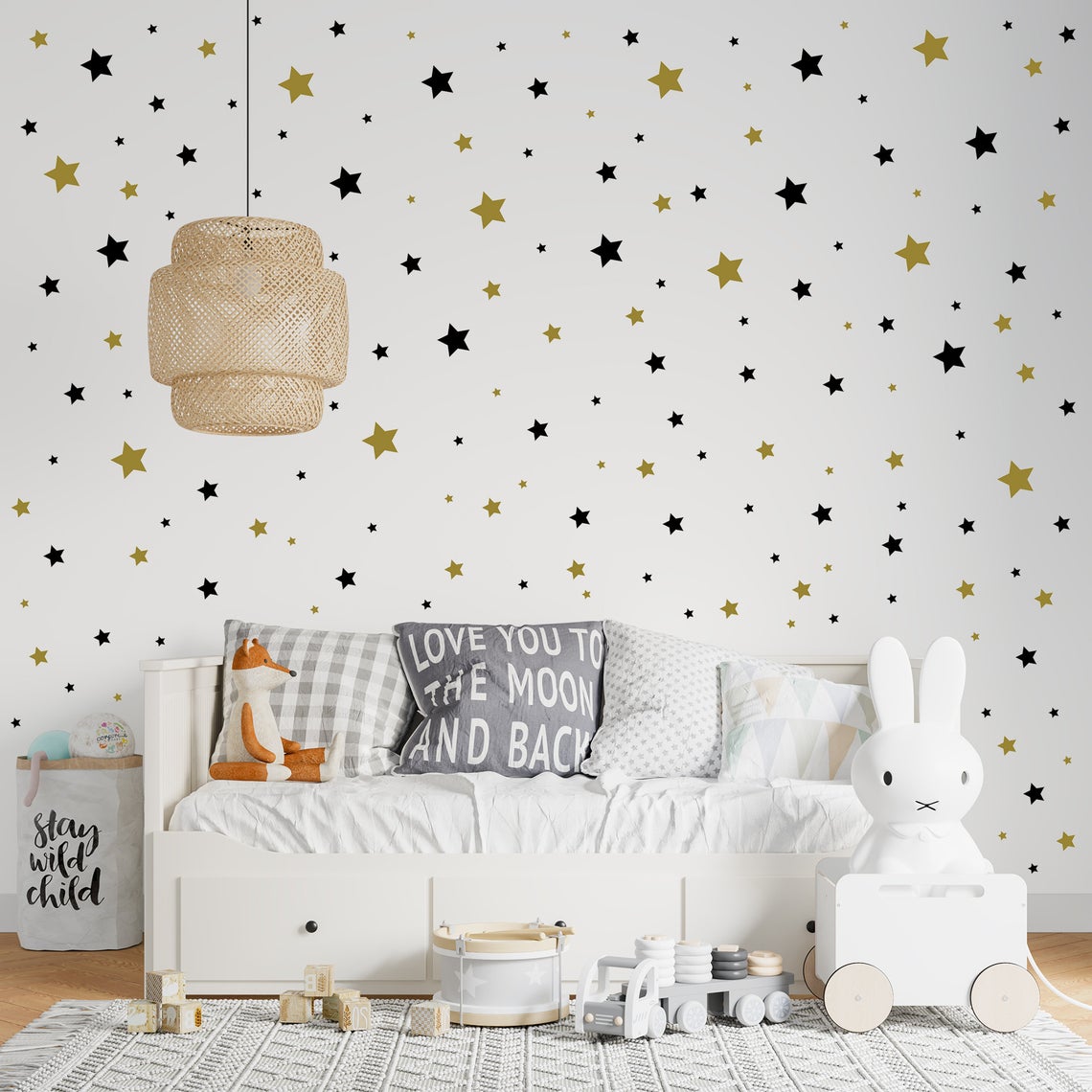 Baby Nursery Wallpaper - Cartoon 65Pcs Stern Wand Aufkleber Baby