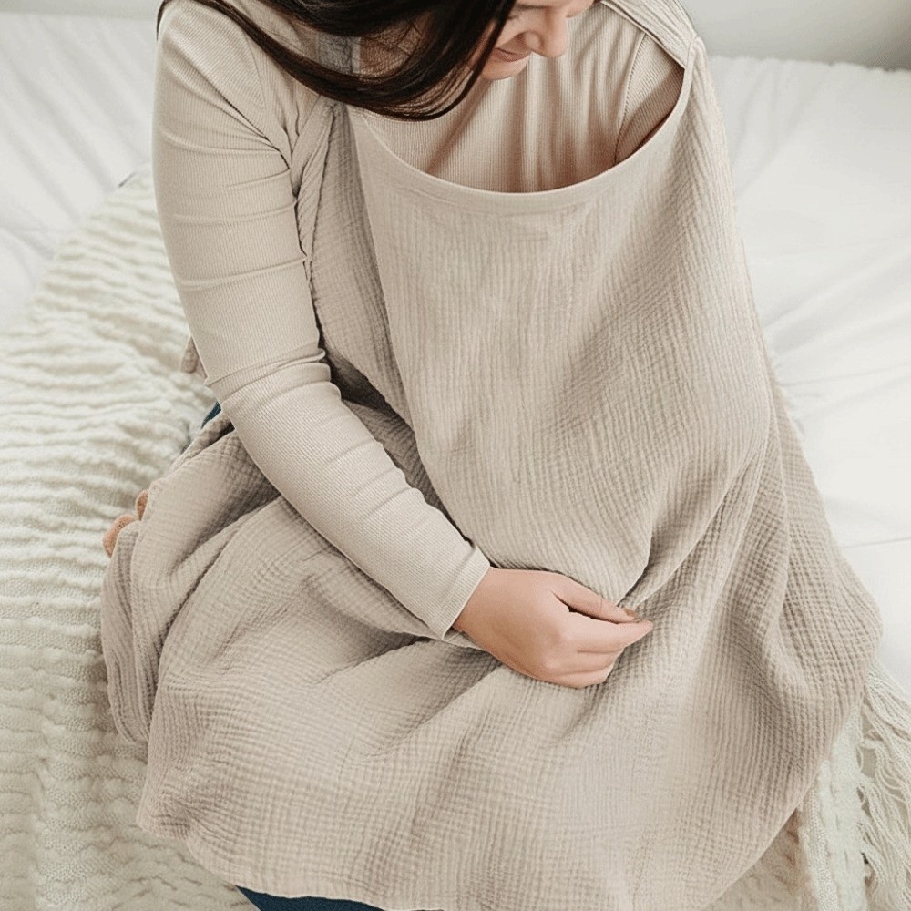 Nursing Cover Breastfeeding - Atmungsaktive Stillabdeckung aus Baumwollmusselin, Leichter Stillschal