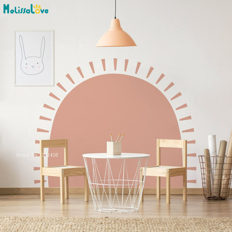 Baby Nursery Wallpaper - Halb Sonne Boho Wand Abziehbilder Abstrakte