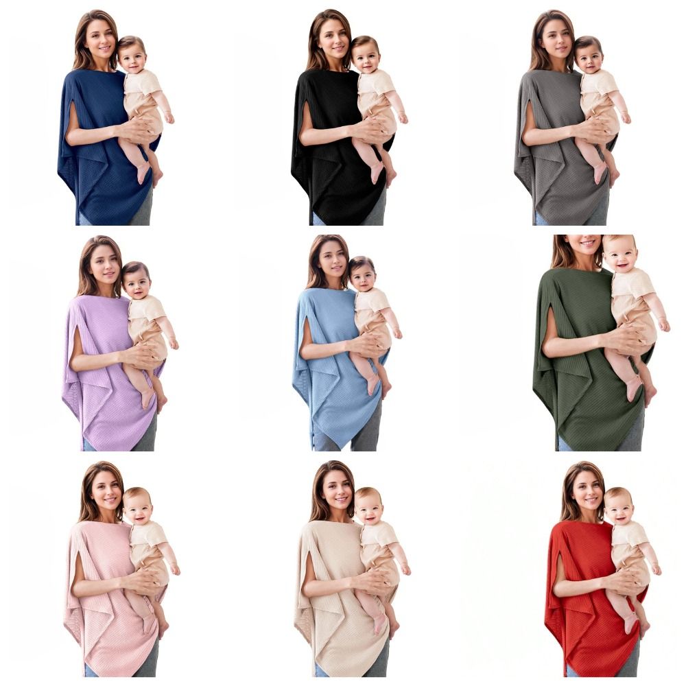 Nursing Cover Breastfeeding - Weiche Stillabdeckung zum Stillen, atmungsaktiver Waffelstrick-Stillponcho,