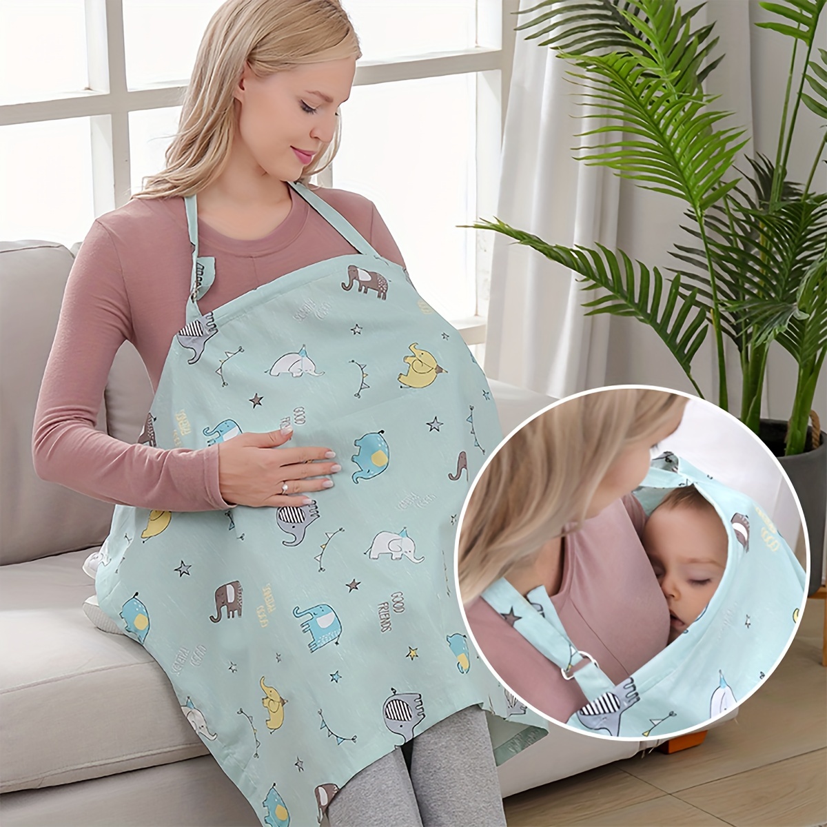 Nursing Cover Breastfeeding - Umstands-Stillbezug-Schal, Kinderwagen, Autositzbezug, leichte und atmungsaktive