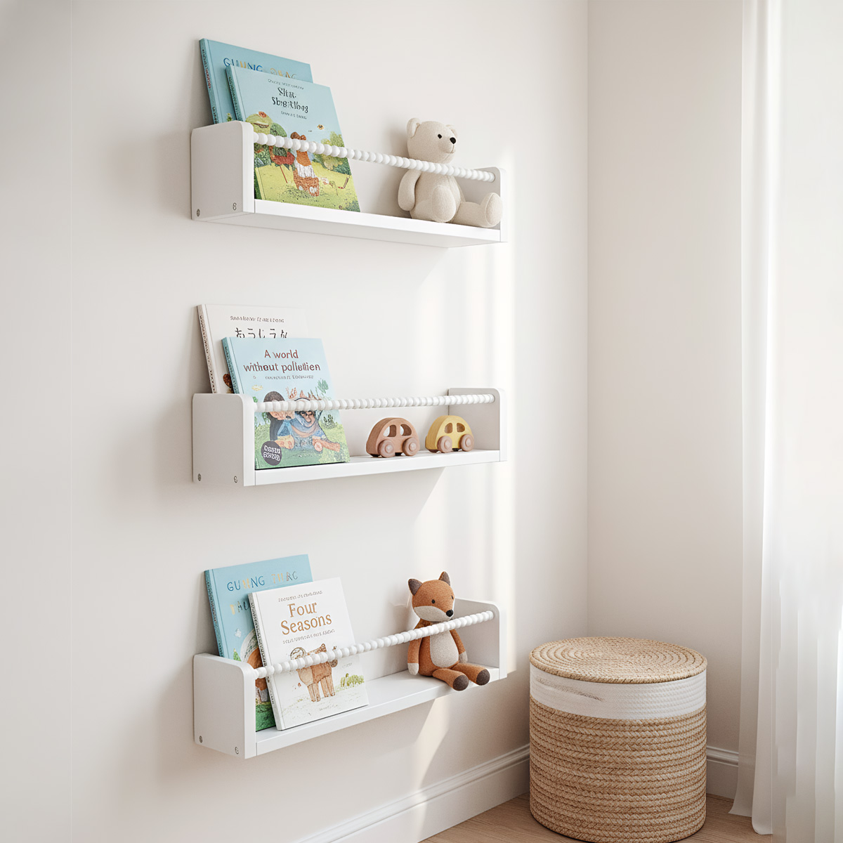Baby Nursery Shelf - Kinderzimmer-Bücherregale, 40 cm Holz-Schweberegale für die