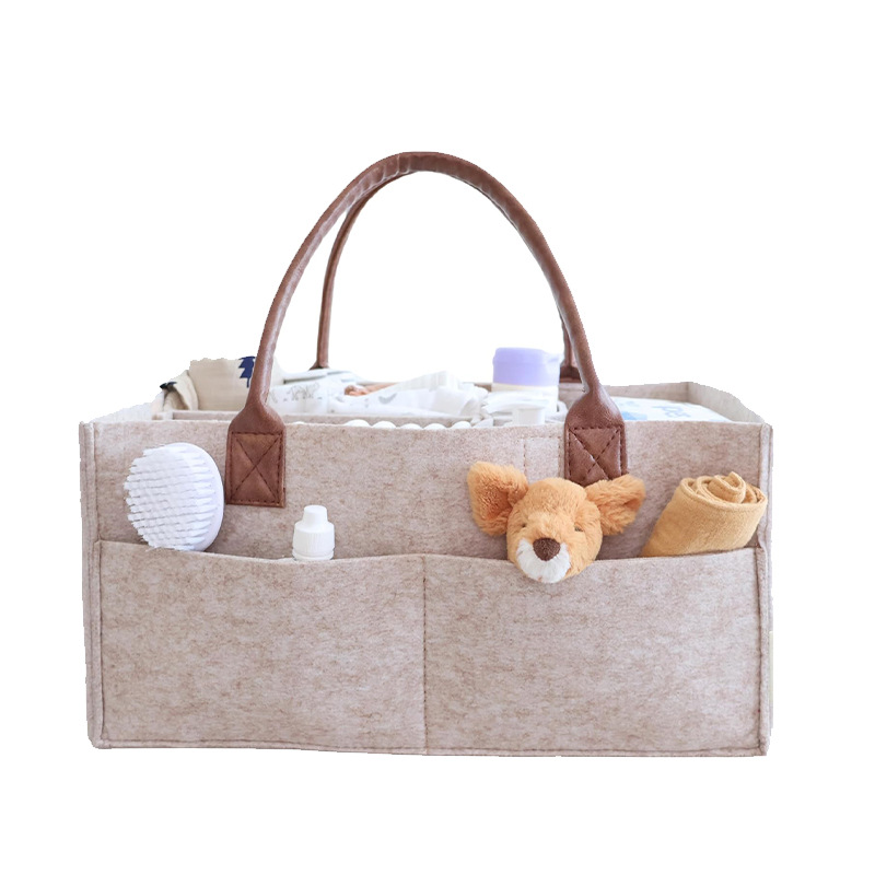 Diaper Caddy Organizer - Baby Filz-Aufbewahrungskorb für Kinderzimmer, Wickeltasche mit