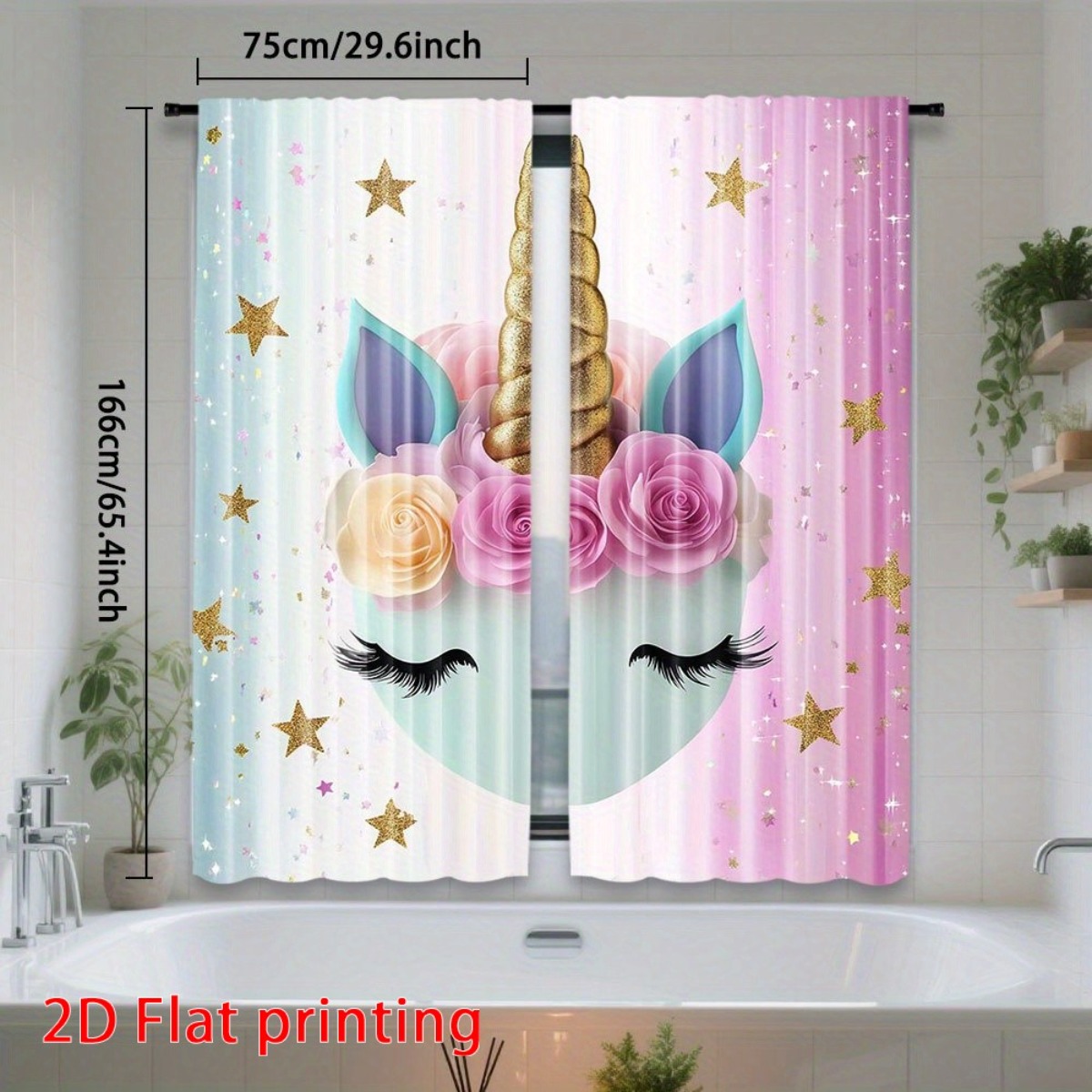 Baby Nursery Youtube - Einhorn-Gesicht, niedlicher ästhetischer Vorhang, Kinderzimmer, Babyzimmer,