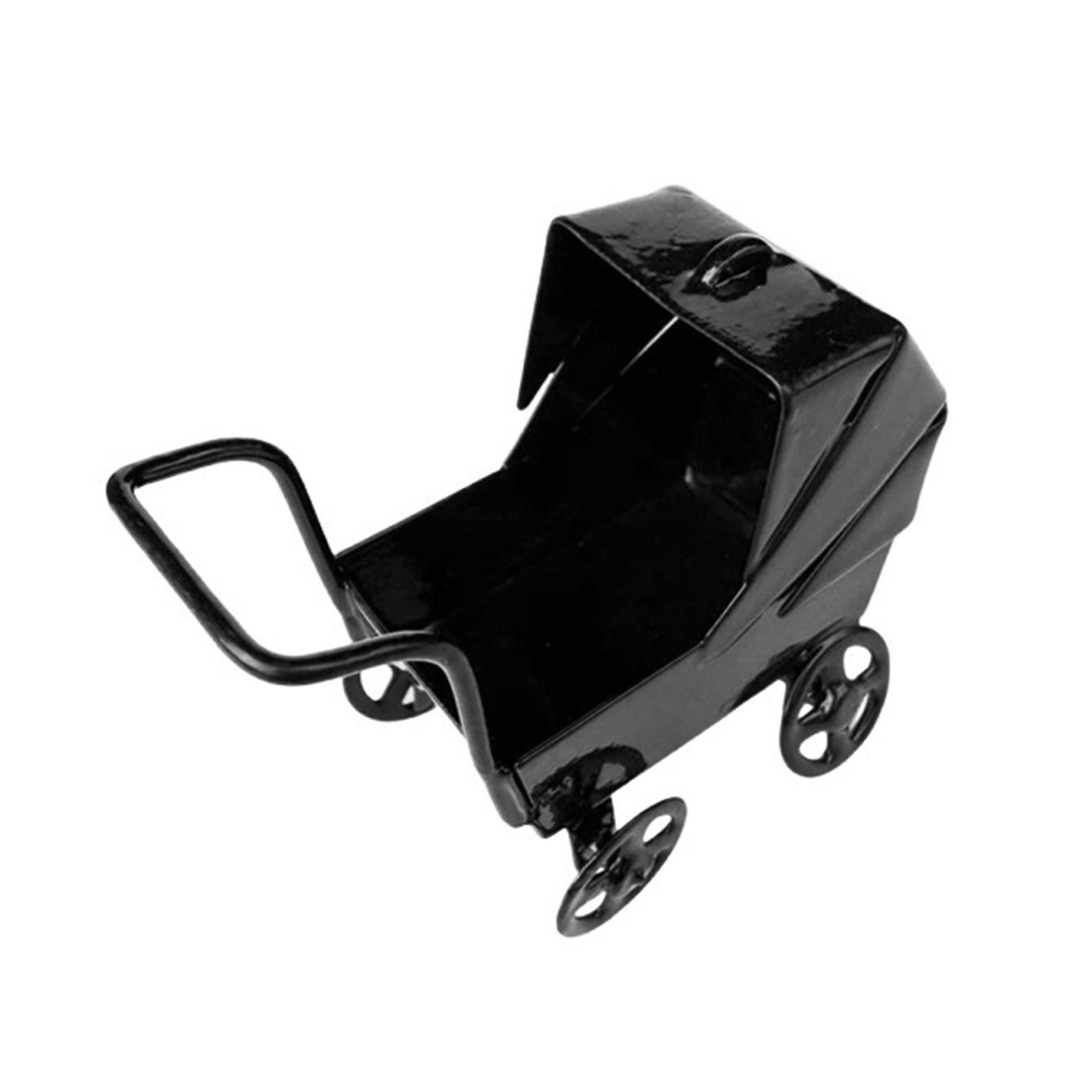 Baby Nursery Vintage - Miniatur-Eisenkinderwagen Schwarz Vintage Retro Tischdekoration Baby-Kinderwagen