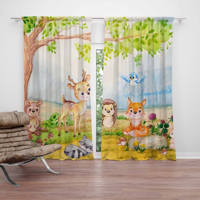 Baby Nursery Youtube - Waldtiere Vorhänge Kinder Schlafzimmer Vorhänge Black