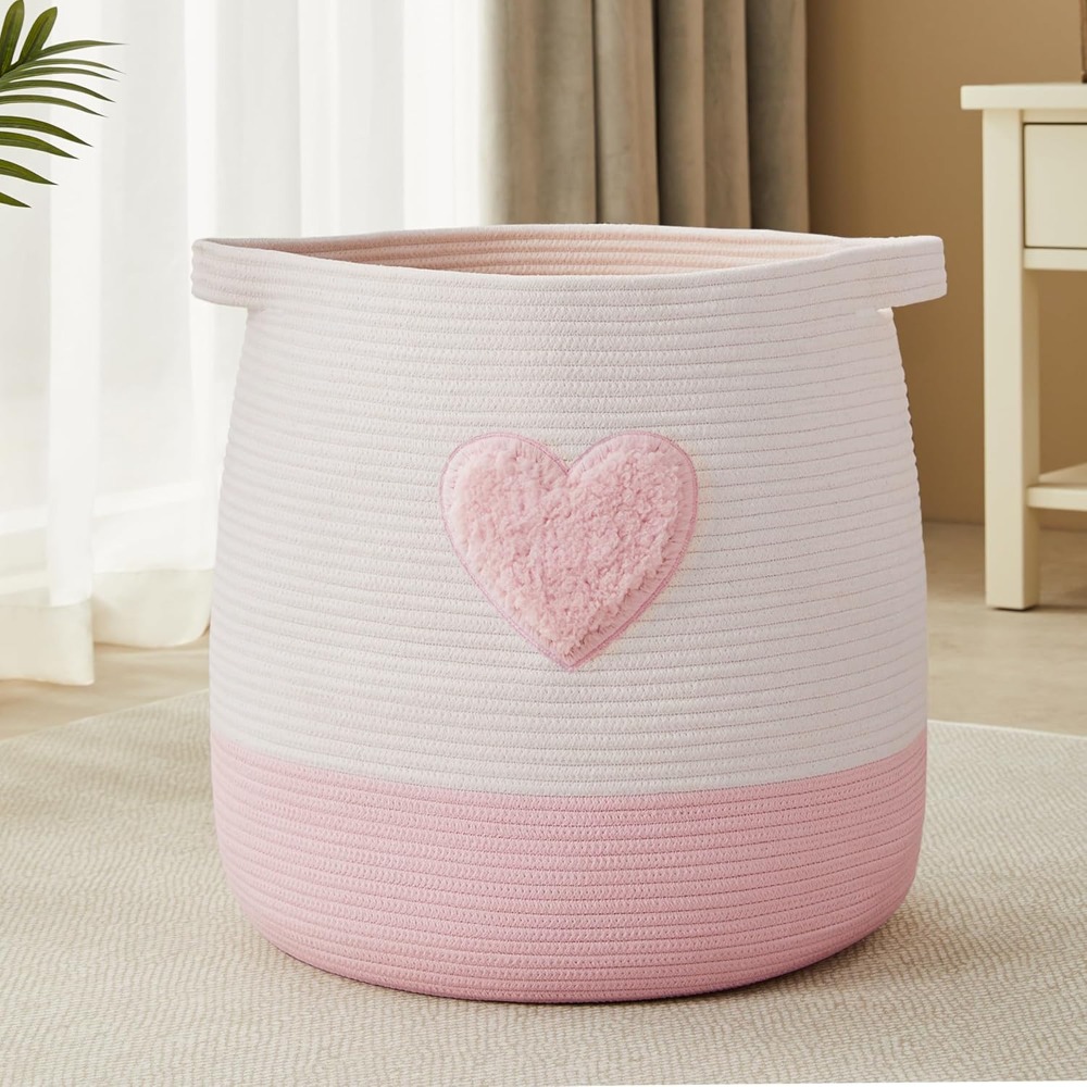 Baby Nursery Girl - Rosa Wäschekorb, Korb für Kinder, Mädchen,