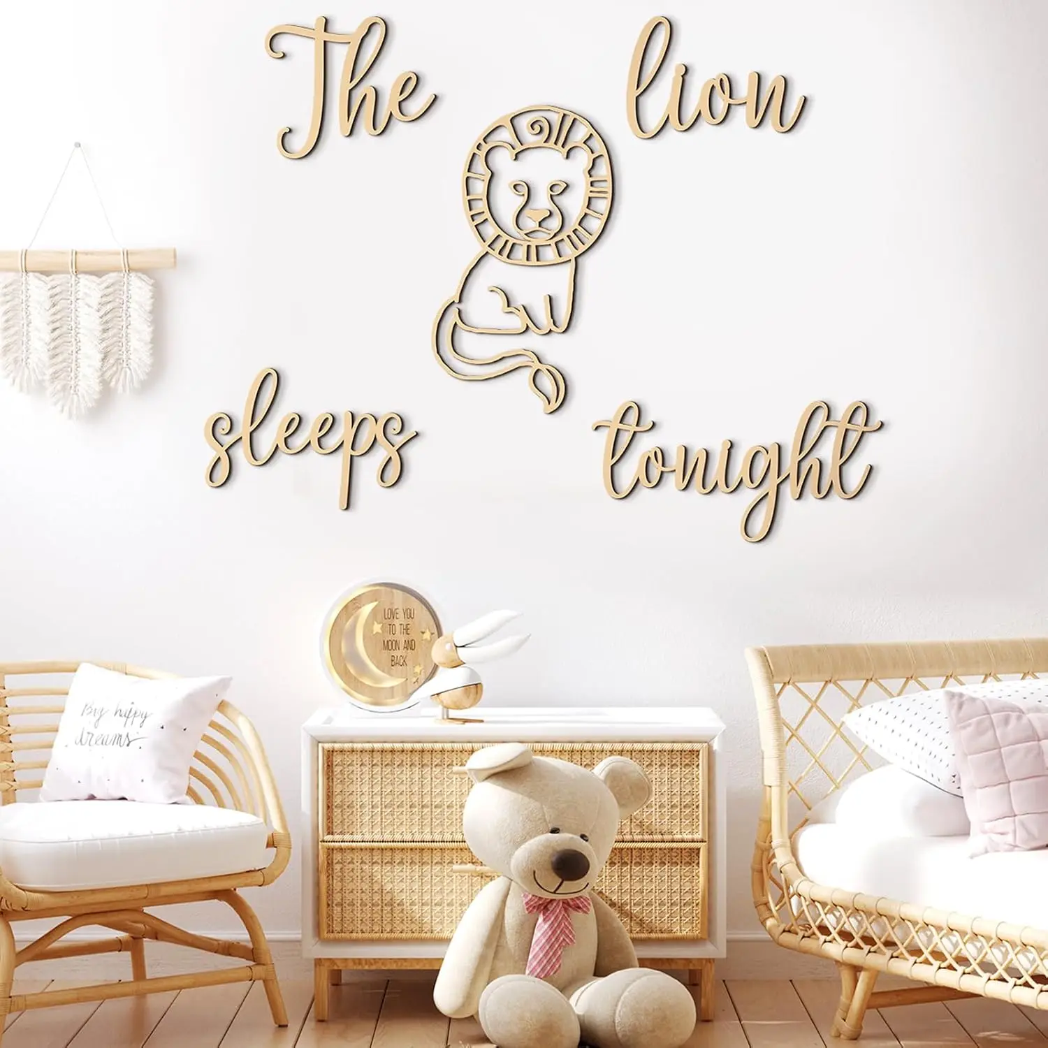 Baby Nursery Animal Theme - Der Löwe schläft heute Nacht, Wanddekoration