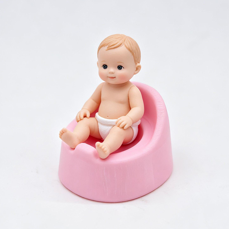 Baby Nursery Layout - Mini-Puppen-Toilettensitz, Realistischer Baby-Toilettentrainer, Puppenhaus-Zubehör für Rollenspiele