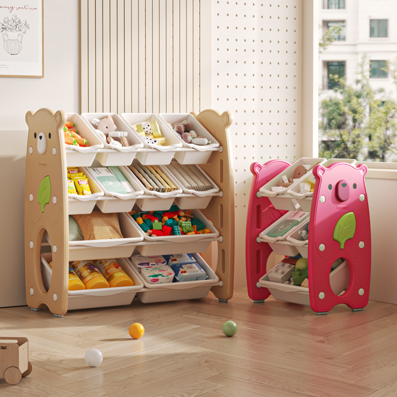 Baby Nursery Shelf - Kinderspielzeug-Aufbewahrungsschrank Haushalt Große Kapazität Bücher-Spielzeug-Organizer Große