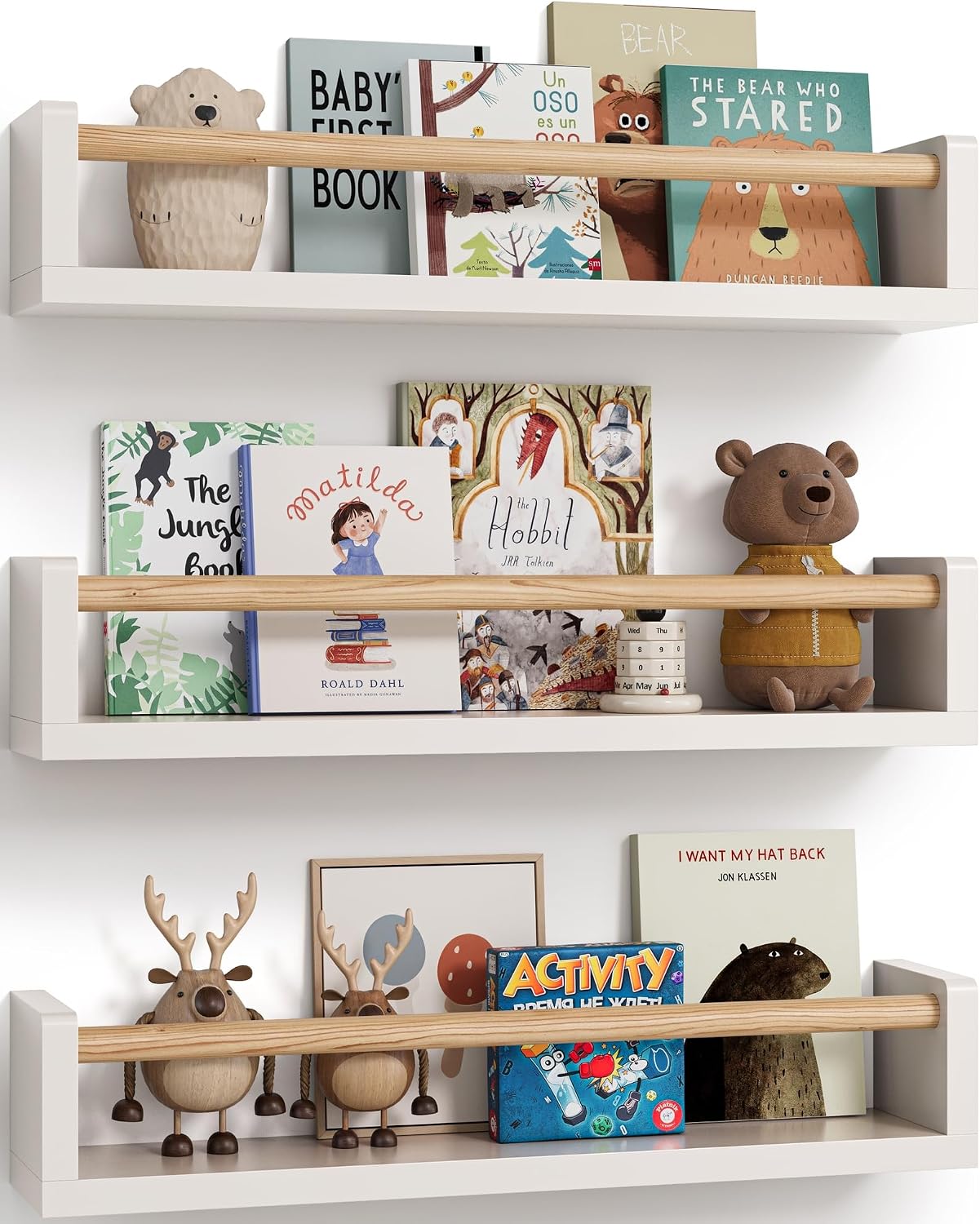 Baby Nursery Shelf - Set aus 3 schwebenden Bücherregalen für