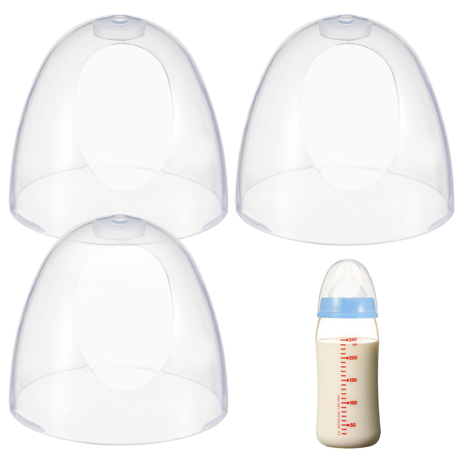 Nursing Cover Breastfeeding - Ersatz-Kunststoff-Babyflaschendeckel Auslaufsichere Milchflaschendeckel Transparente Kuppelabdeckungen für