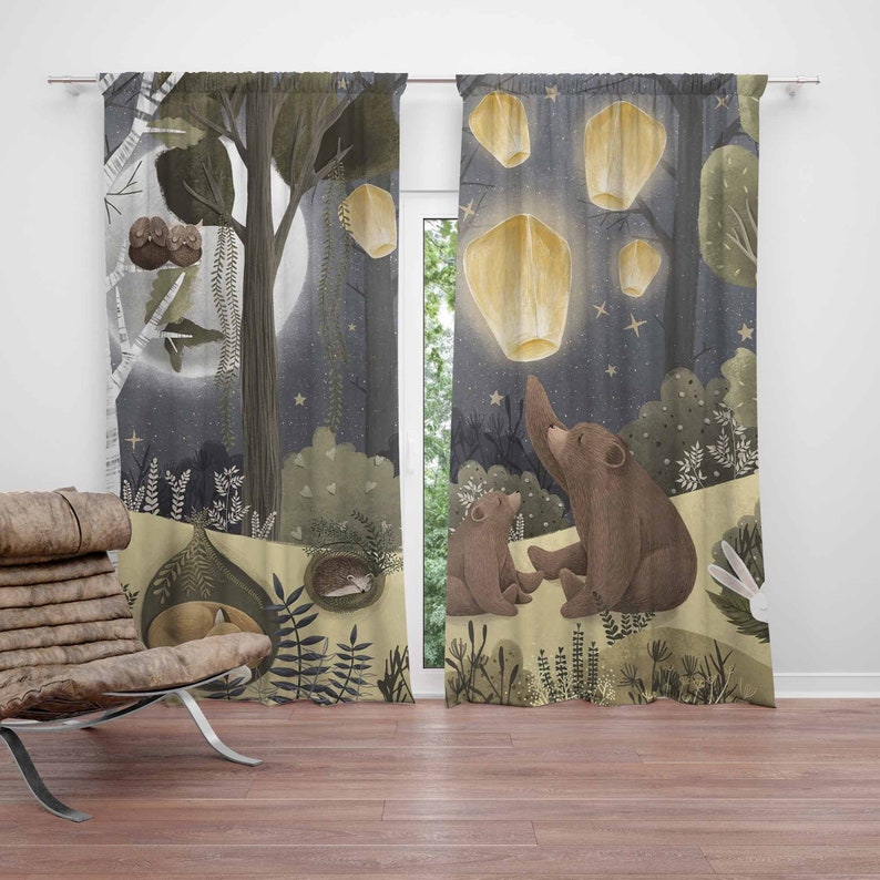 Baby Nursery Youtube - Wald Kinderzimmer Vorhänge Tier Bär Kinder