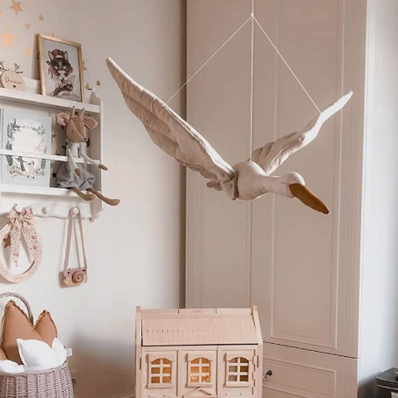 Baby Nursery Girl - Neue Babyzimmer-Dekoration Kreative Wandbehang Schwan Plüsch