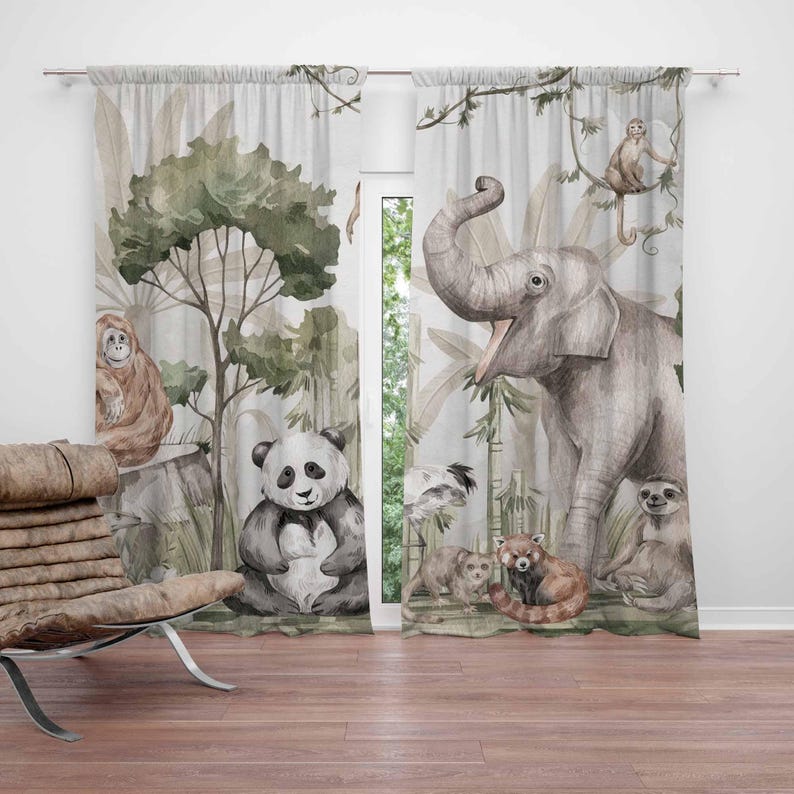 Baby Nursery Youtube - Safari Tiere Vorhänge Kinder Schlafzimmer Vorhänge