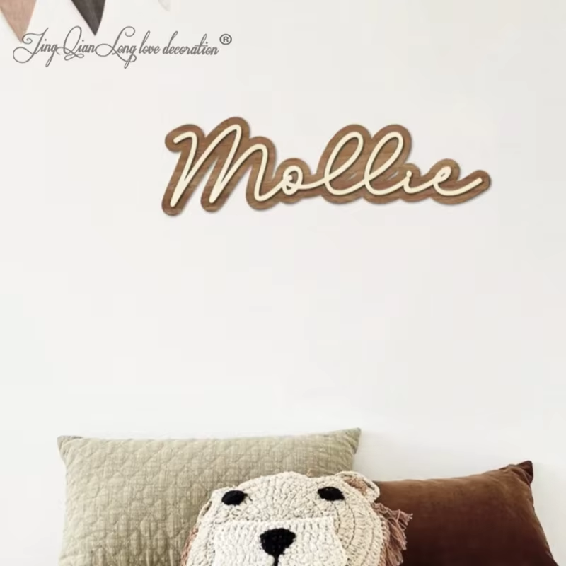 Baby Nursery Letters - Personalisiertes Namensschild aus Holz für Kinderzimmerdekoration,