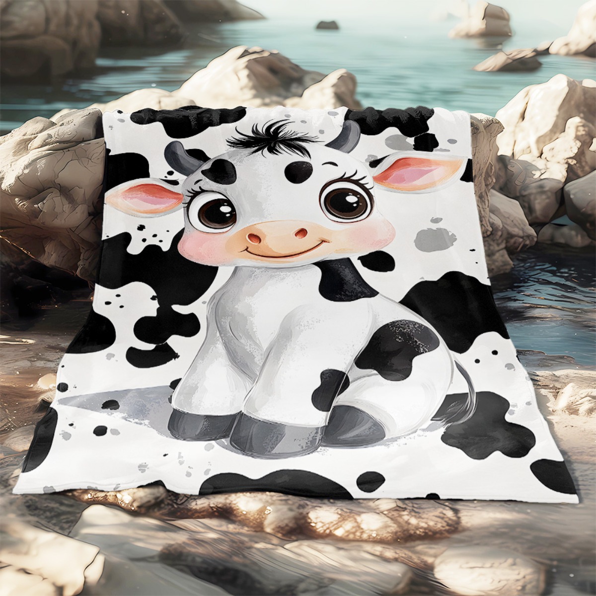Niedliche Cartoon-Kuh, schwarz – Baby Nursery Animal Theme Bewertung und Preis