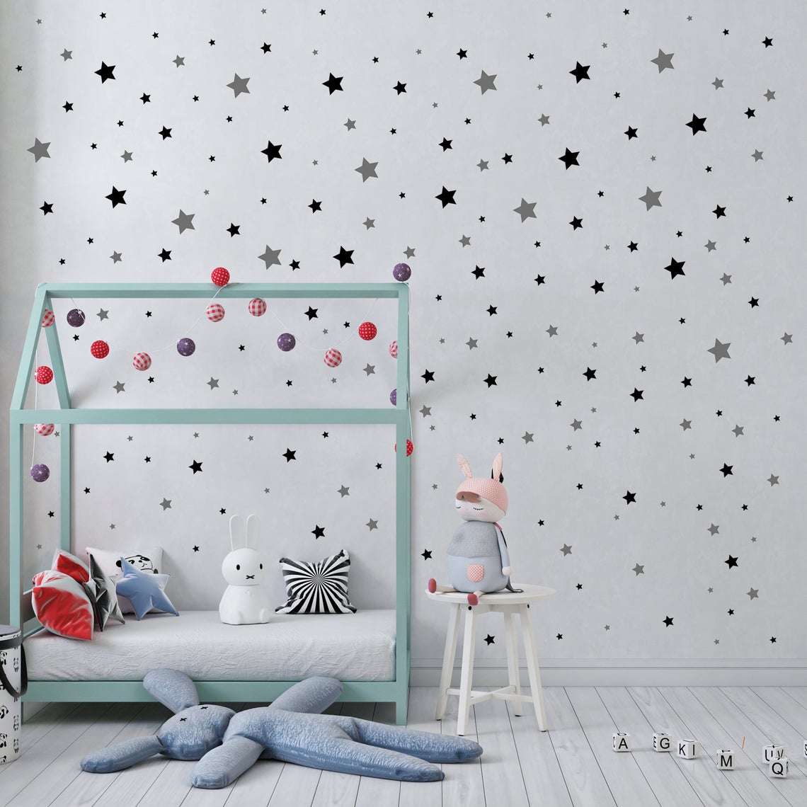 Cartoon 65Pcs Stern Wand Aufkl – Baby Nursery Wallpaper Bewertung und Preis