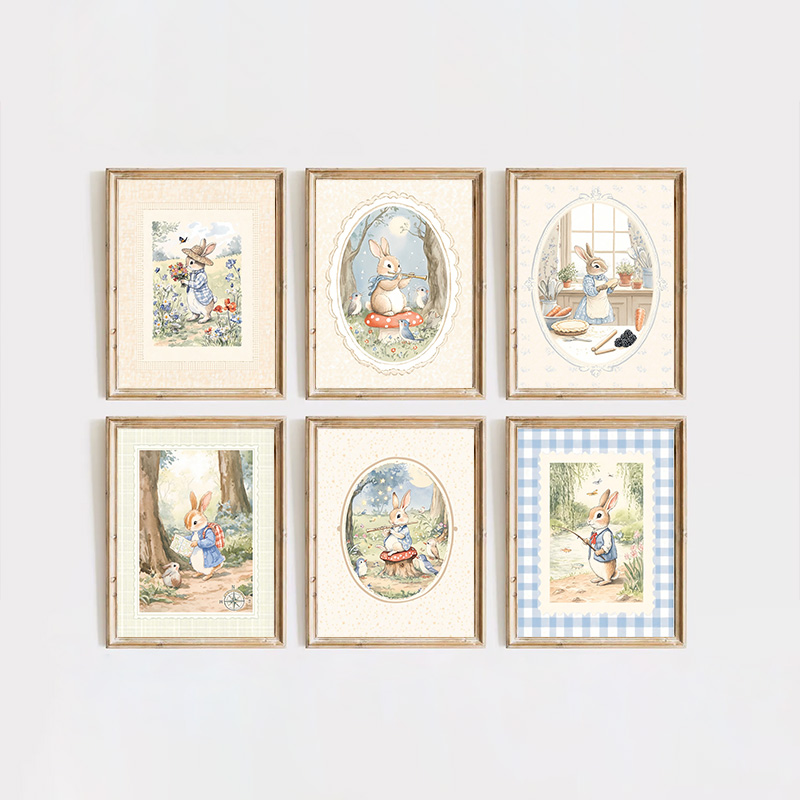 Vintage Boho Blue Plaid Rabbit – Baby Nursery Vintage Bewertung und Preis