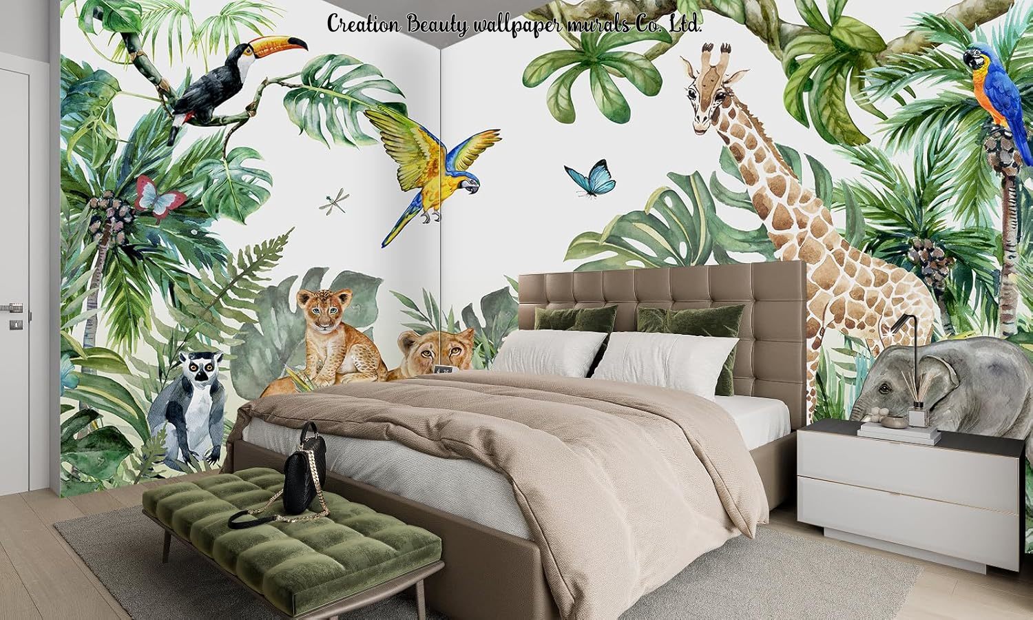 Aquarell-Tiere Dschungel-Tapet – Baby Nursery Water Bewertung und Preis