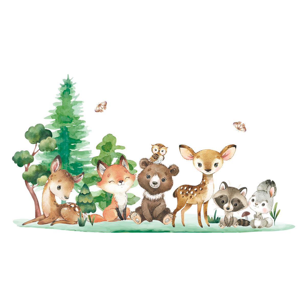 Waldtiere Thema Bär Hirsch Kan – Baby Nursery Animal Theme Bewertung und Preis