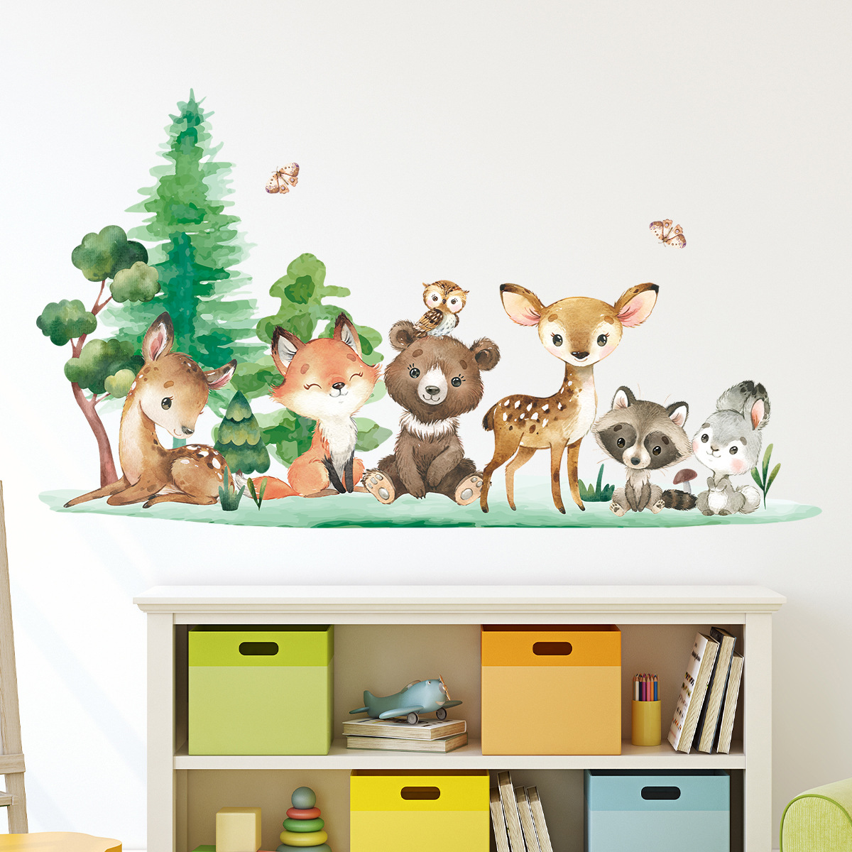 Waldtiere Thema Bär Hirsch Kan – Baby Nursery Animal Theme Bewertung und Preis