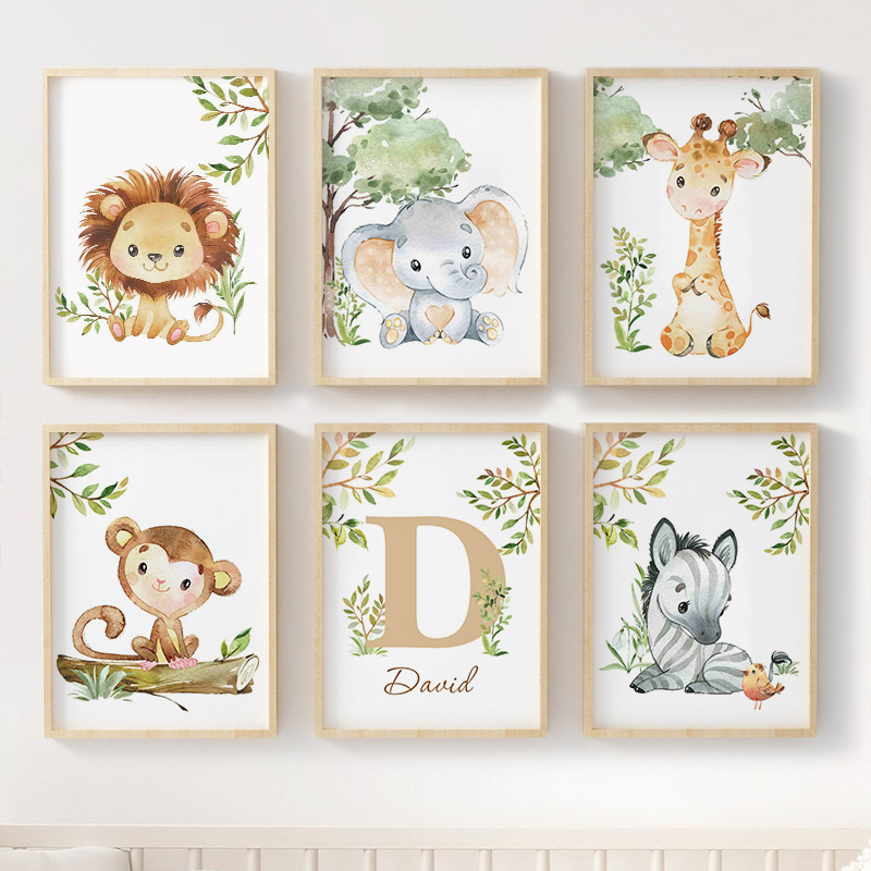 Löwe Elefant Giraffe Affe Zebr – Baby Nursery Jungle Animals Bewertung und Preis