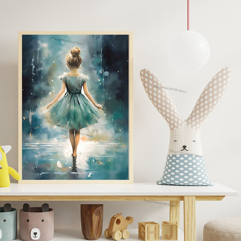 Aquarell Ballett-Mädchen Schuh – Baby Nursery Girl Bewertung und Preis