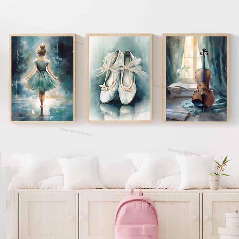 Aquarell Ballett-Mädchen Schuh – Baby Nursery Girl Bewertung und Preis