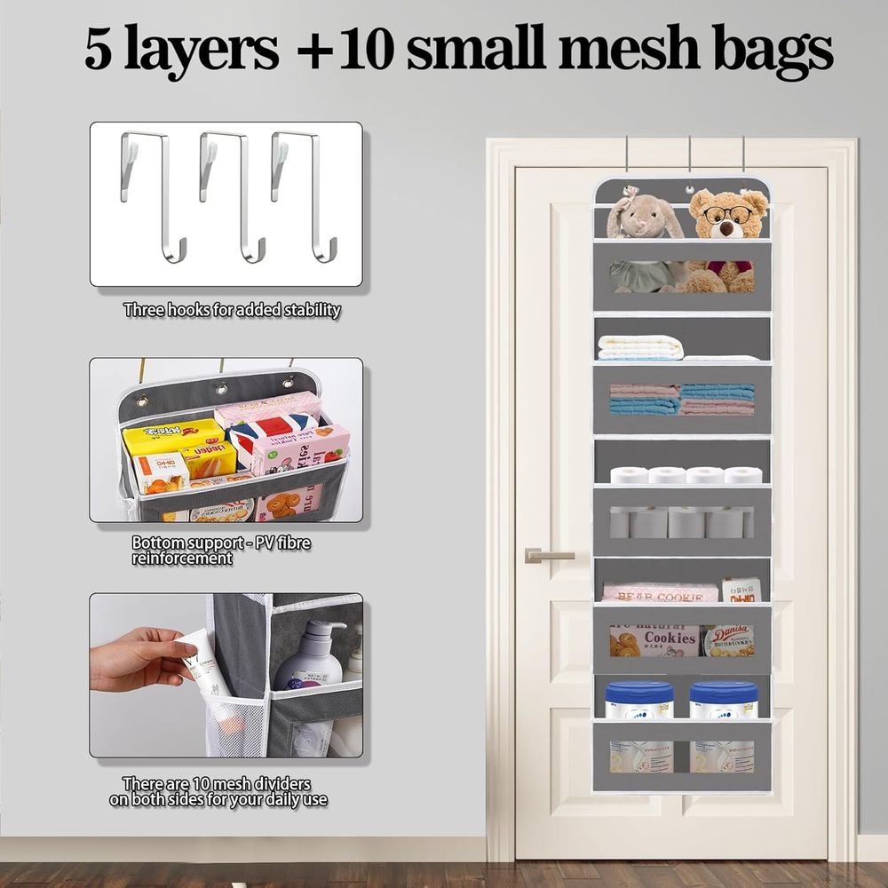 5-stöckiger Schranktür-Hängeor – Baby Nursery Shelf Bewertung und Preis