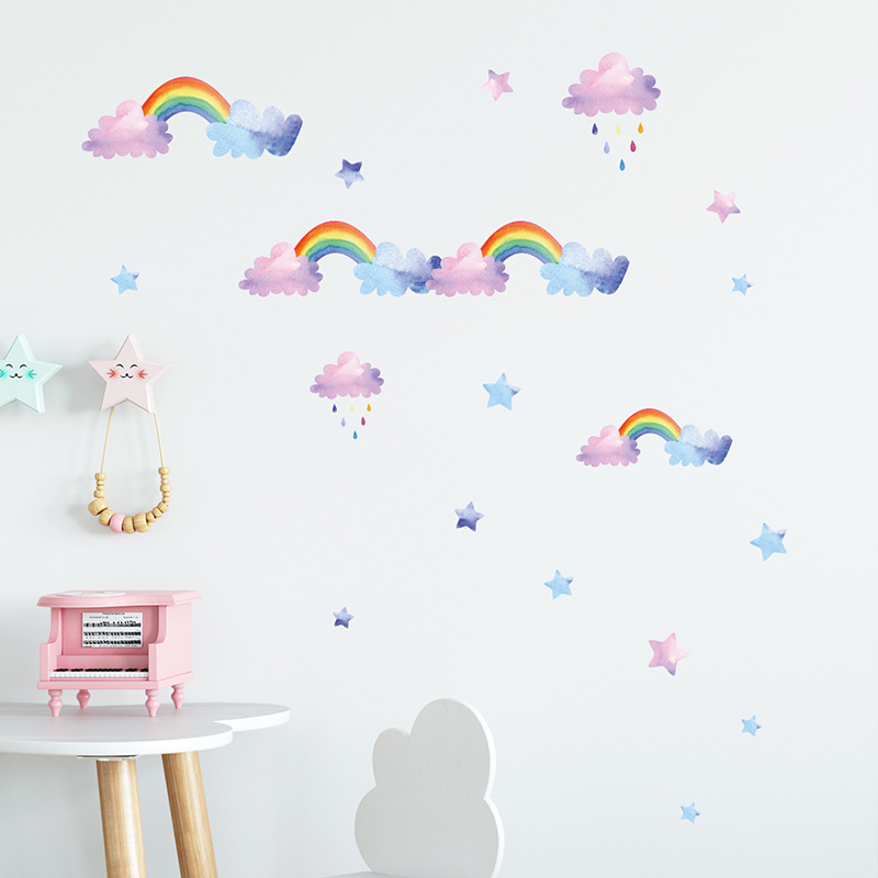 Cartoon-Wolken-Regenbogen-Wand – Baby Nursery Layout Bewertung und Preis