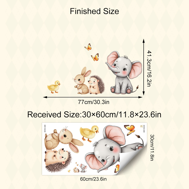 Cartoon-Tier-Wandaufkleber – E – Baby Nursery Wallpaper Bewertung und Preis