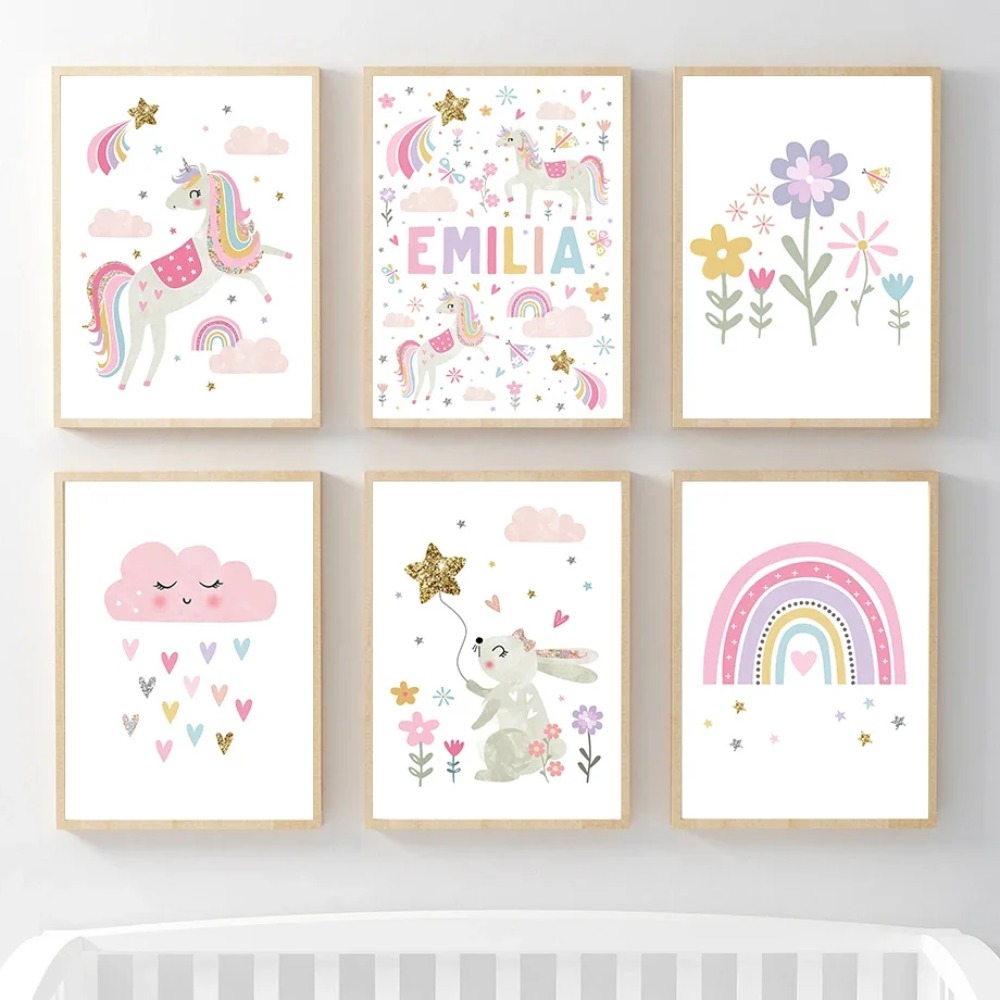 Rosa Einhorn Kaninchen Regenbo – Baby Nursery Girl Bewertung und Preis