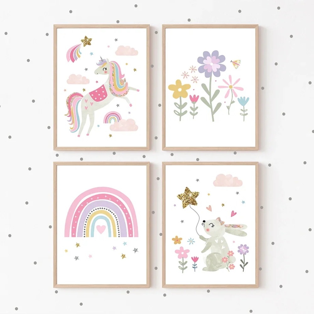 Rosa Einhorn Kaninchen Regenbo – Baby Nursery Girl Bewertung und Preis