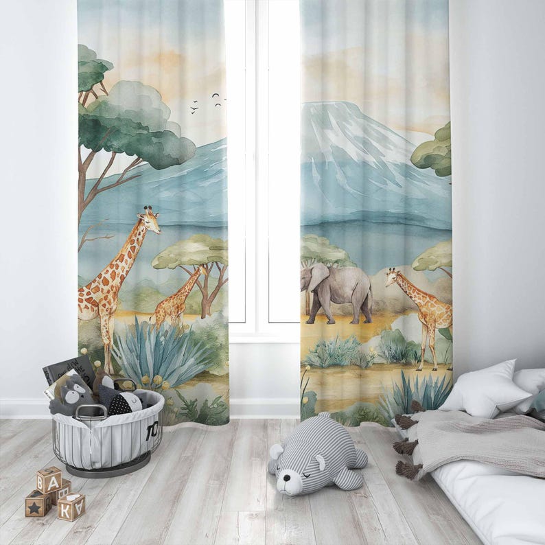 Safari Tiere Kinder Vorhänge B – Baby Nursery Youtube Bewertung und Preis