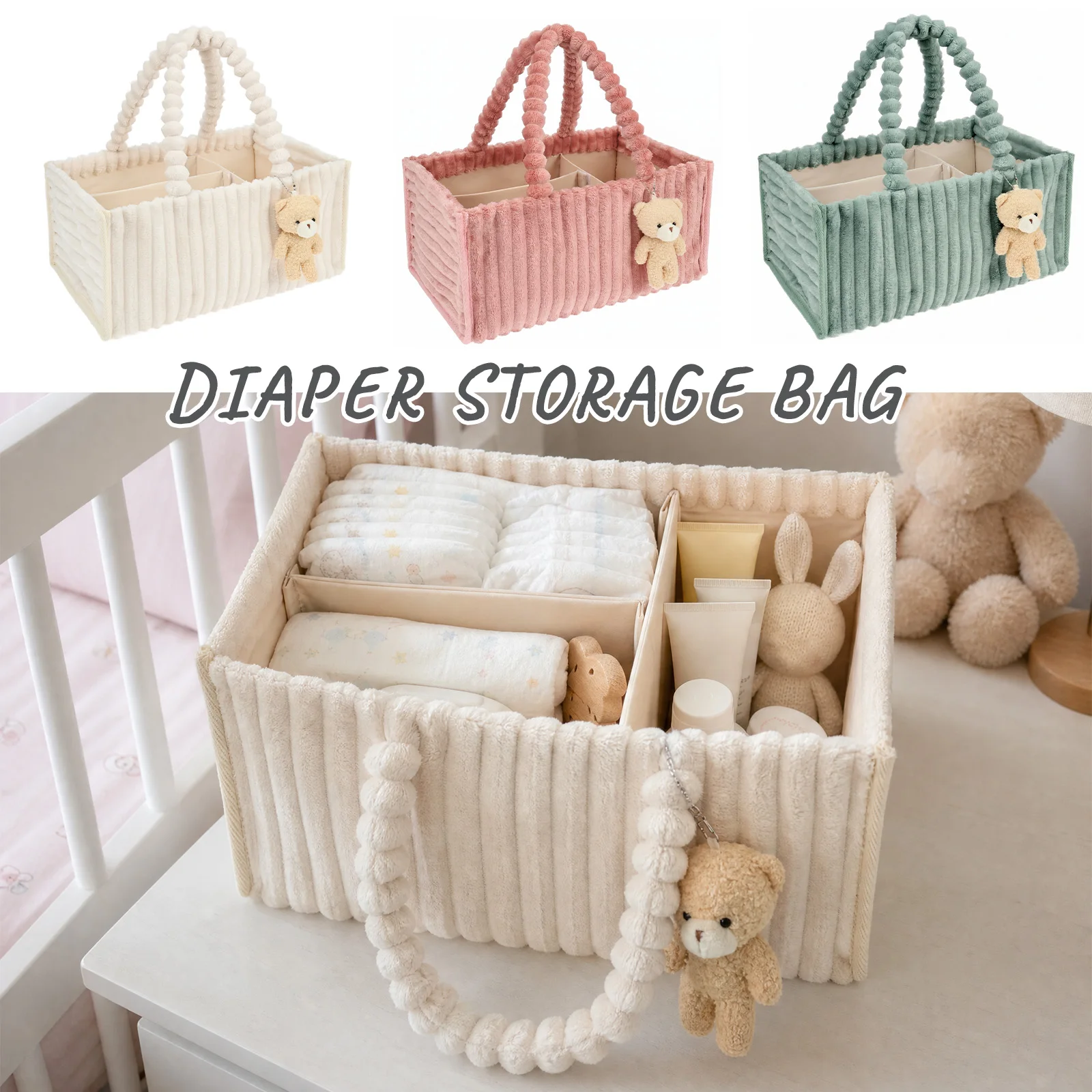 Baby-Windel-Organizer aus Cord – Diaper Caddy Organizer Bewertung und Preis