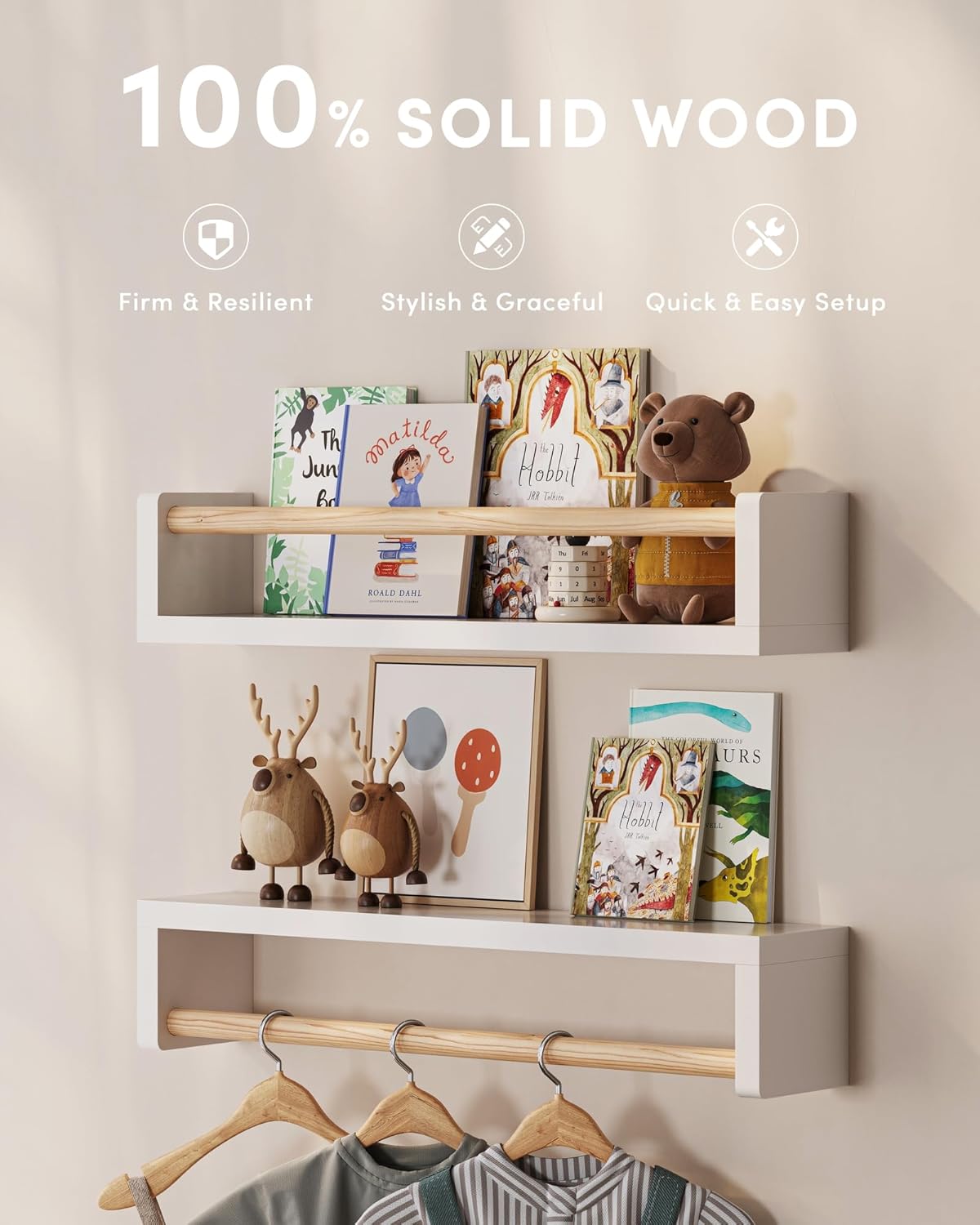 Set aus 3 schwebenden Bücherre – Baby Nursery Shelf Bewertung und Preis