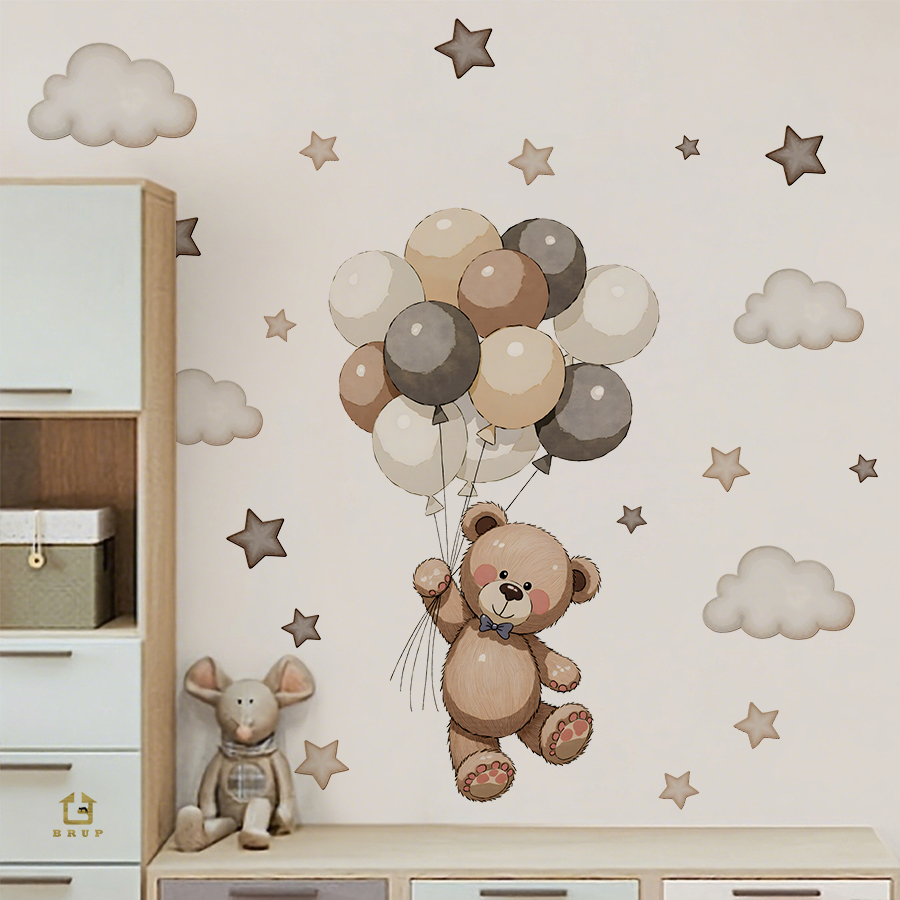 Entzückende Teddybär-Wandaufkl – Baby Nursery Wallpaper Bewertung und Preis