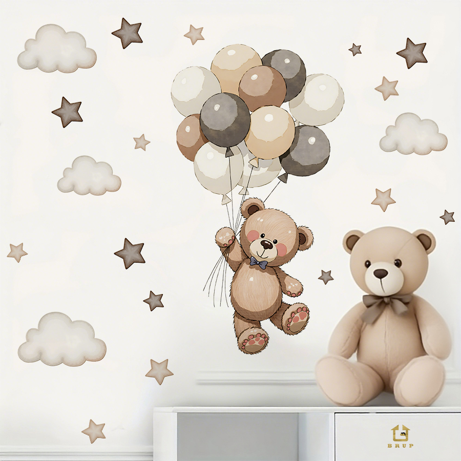 Entzückende Teddybär-Wandaufkl – Baby Nursery Wallpaper Bewertung und Preis