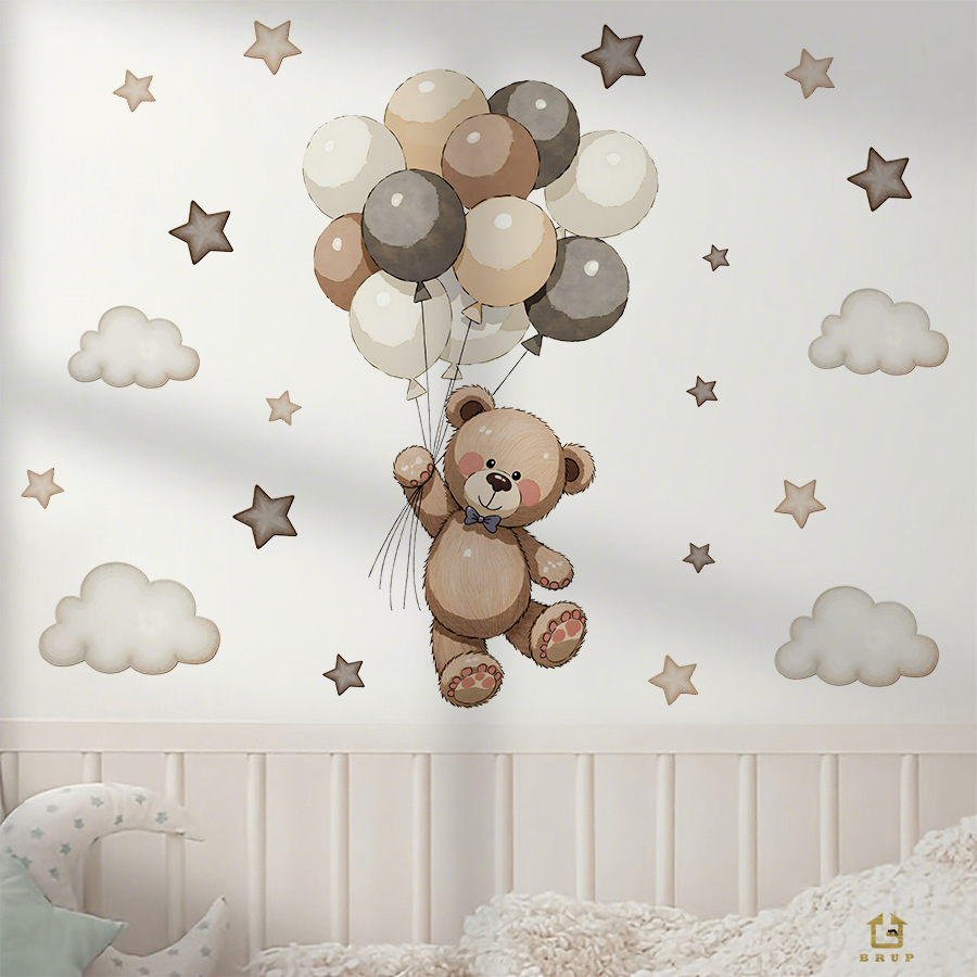 Entzückende Teddybär-Wandaufkl – Baby Nursery Wallpaper Bewertung und Preis
