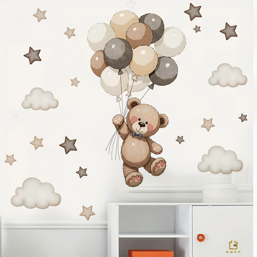 Entzückende Teddybär-Wandaufkl – Baby Nursery Wallpaper Bewertung und Preis