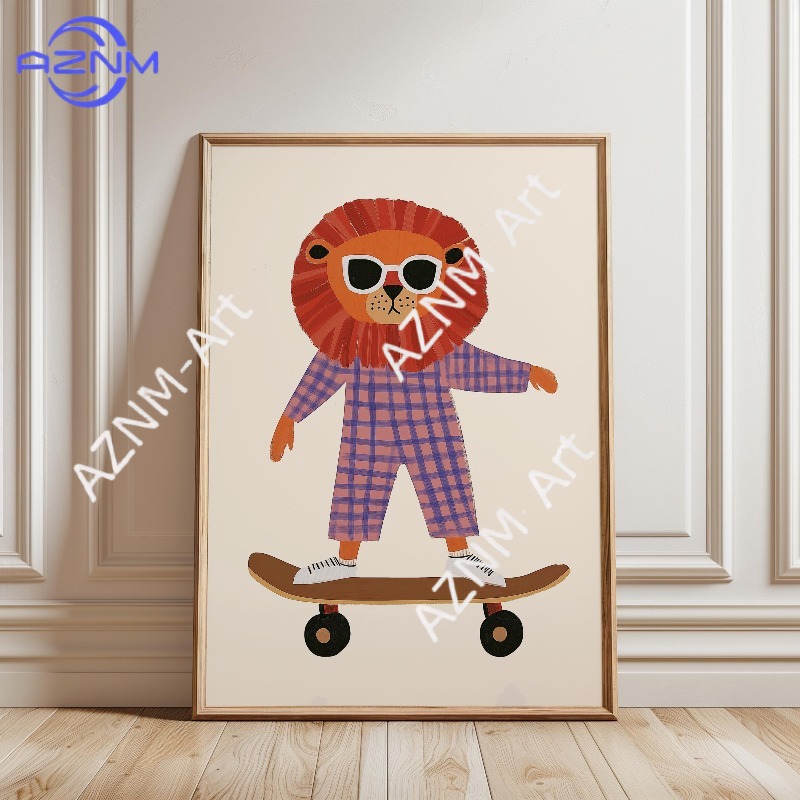1 Stück Lustiges Tier-Skateboa – Baby Nursery Art Bewertung und Preis