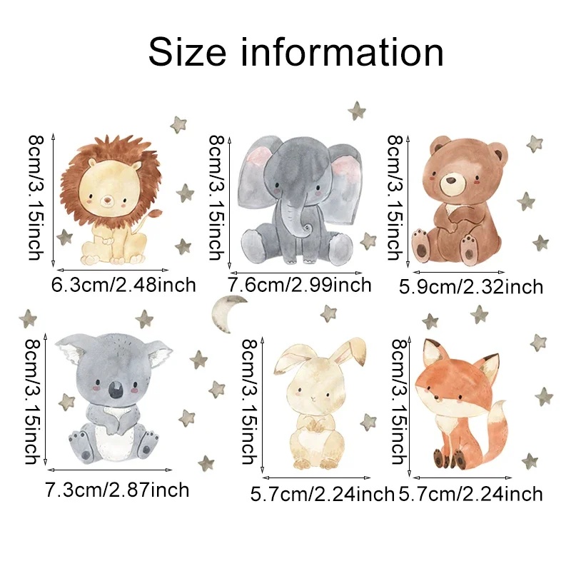6 Stück/Set Cartoon-Tier-Wanda – Baby Nursery Water Bewertung und Preis