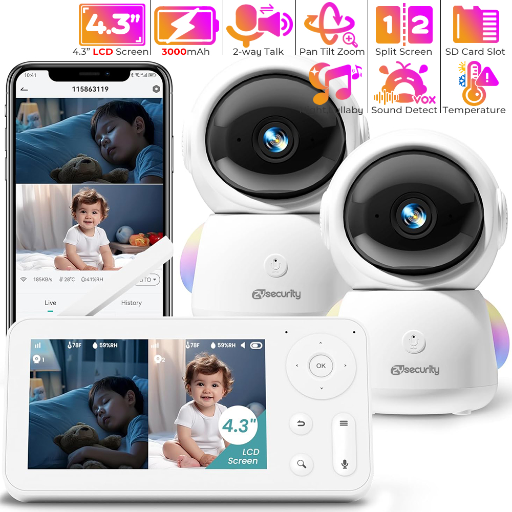 2K-Babyphone mit 2 Kameras und – Baby Nursery Equipment Bewertung und Preis