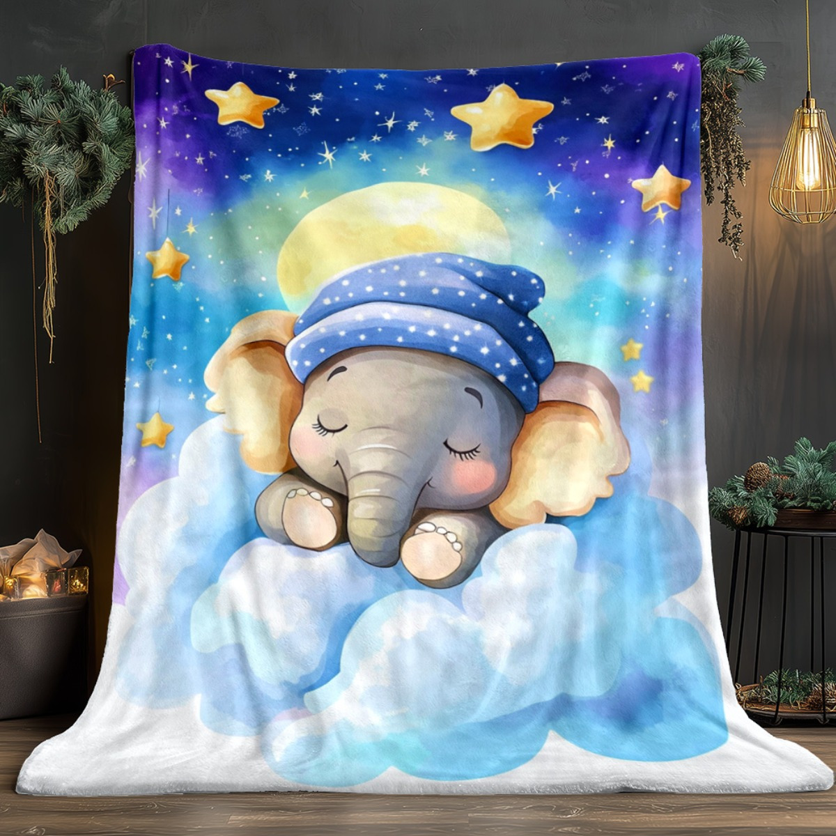 Schlafender Baby-Elefant, Wolk – Baby Nursery Animal Theme Bewertung und Preis