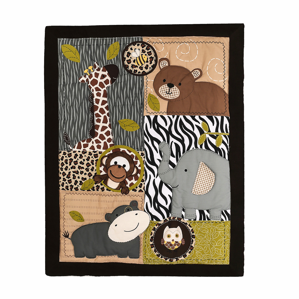 3-teiliges besticktes Bettwäsc – Baby Nursery Jungle Animals Bewertung und Preis